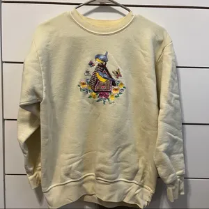 Vintage Embroidered Birdhouse Floral Crewneck thumbnail 2