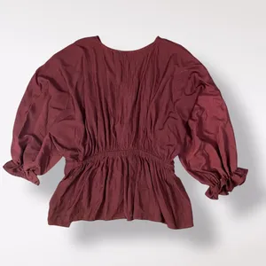 Entro NWT Red Endless Possibilities Long Sleeve Ruffled Top Size L Romantic Boho thumbnail 5
