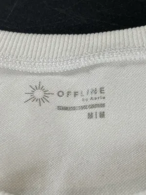 OFFLINE By Aerie Seamless Top Womens M White Cropped Long Sleeve Activewear thumbnail 4