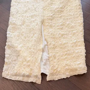 YWWL The Label Women’s Strapless Yellow Crinkle Dress Size Small C27-060 thumbnail 7