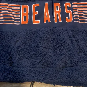 NFL New! Chicago Bears womens navy blue sherpa hoodie size L thumbnail 7