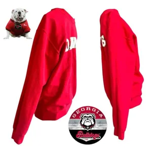 Christmas Georgia Bulldogs Glitter Sweatshirt Unisex Small Red Dawgs Football thumbnail 9