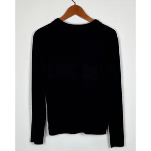 Lauren RL Women's Y2K Black V Neck Goth Dark Academia Pullover Sweater Size PM thumbnail 3