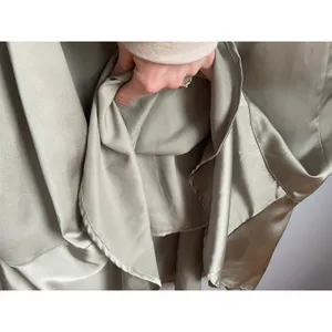 Show me Your Mumu Claire Midi Bridemaids Dress Moss Green Luxe Satin Waist Tie M thumbnail 6