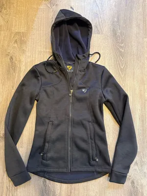 AUBRION XXS‎ Gray Jacket Hooded Full Zip Fleece Equestrian Coat Grey thumbnail 1