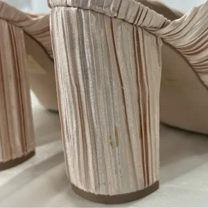 Free People X Jeffrey Campbell Venice Mule Heels 6.5 Twist Satin Feminine Chic thumbnail 7