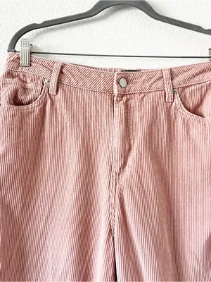 BDG Pink Corduroy Mom High Rise Straight Leg Pants thumbnail 3