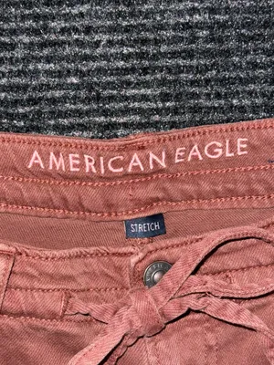 American Eagle Dreamy Drape Stretch Low Rise Ultra Wide Leg Pant Rust Red Sz 2 R thumbnail 4