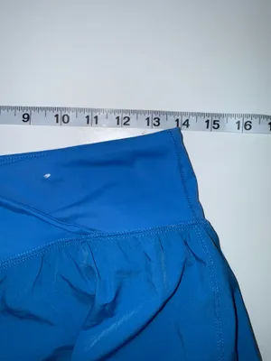 Maurices High Rise Crossover Flyaway Shorts Blue 3” Pull On Athleisure thumbnail 7