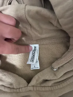 Alpha Phi Cropped Embroidered hoodie Tan Size L thumbnail 5