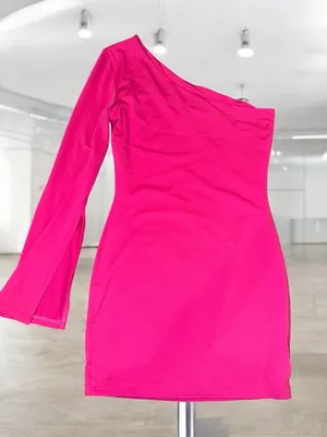 Superdown Hot Pink One Shoulder Mini Dress Size S thumbnail 1