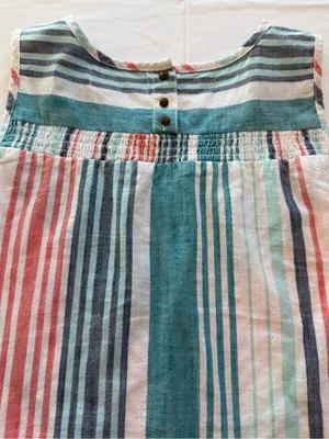Aventura Organic Cotton Striped Tank Top Medium Sleeveless Boho Coastal thumbnail 5