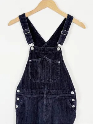 Old Navy Dark Navy Blue Corduroy Overalls thumbnail 2