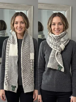 Lauren Ralph Lauren Patchwork Wool Mohair Blend Knit Scarf thumbnail 2