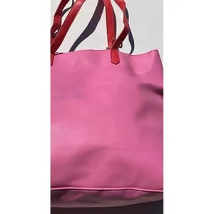 Vintage Juicy Couture Large Pink Leather Red Velvet Y2K Summer Travel Bag thumbnail 14