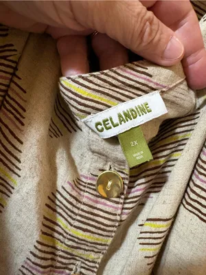 Celandine Anthropologie neutral printed linen blend maxi dress thumbnail 6
