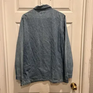 VTG Maurices Womens Large‎ Denim Chore Jacket Blue Cotton Button Front Shacket thumbnail 6