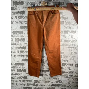 Loft | women Orange corduroy straight leg pants thumbnail 9