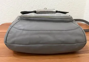 COACH 18287 Kristin Spectator Gray Leather w/ Croc Embossed Trims Handbag thumbnail 4