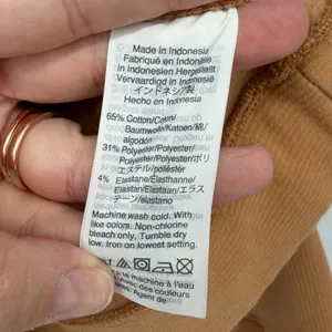 Madewell MWL Ribbed Funnel Neck Sweatshirt Pullover‎ Tan Brown M thumbnail 5