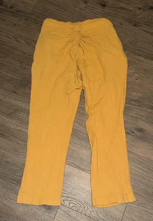 BUCKETLIST Mustard Gauze Drawstring Joggers Yellow Size M thumbnail 1