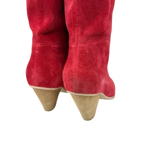 Jeffrey Campbell Free People Senita Mid Stella Slouch‎ Boot Red Suede Size 8 thumbnail 5