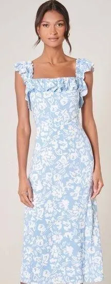 Sugarlips Allegra pattern dress white and blue Medium thumbnail 1