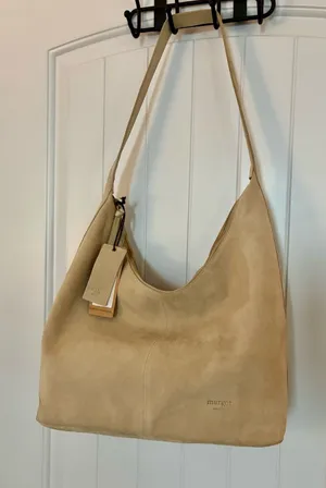 Margot Gabi Maxi Hobo - Cream/Beige Suede - NWT thumbnail 1