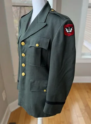 Vintage 1960’s US Army Dress Uniform Jacket Coat Blazer Army Green Badger Patch thumbnail 2