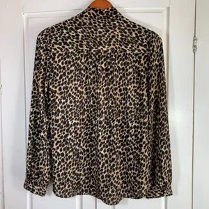J. Crew Leopard Print Bow Neck‎ Long Sleeve Secretary Blouse Women's Size Small thumbnail 10