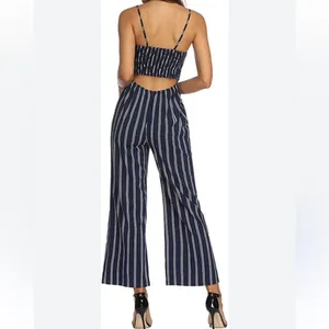 Striped‎ Navy Jumpsuit Blue Size XL thumbnail 3
