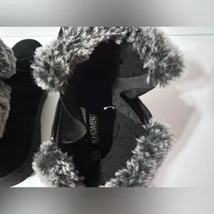 Khombu black suede winter booties women size 8 M thumbnail 10