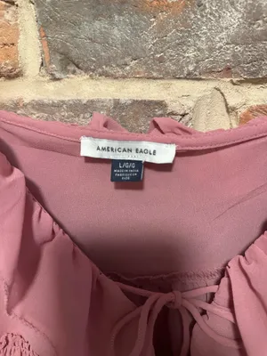 American Eagle Pink Tie Front Tank thumbnail 3