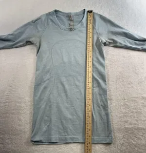 Lululemon 4 Run Swiftly Tech Long Sleeve Aquamarine Seamless Thumbholes Athletic thumbnail 9