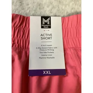 Members Mark Womens Active Shorts‎ Pink XXL 4 Inch Inseam 4-Way Stretch NWT.. thumbnail 4