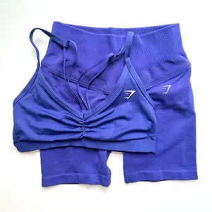 Gymshark Activate Seamless Shorts & Ruched Strappy Sports Bra Set thumbnail 1