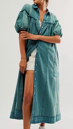 Free People On The Road Maxi Dress Overdye Atlantic Deep M thumbnail 1