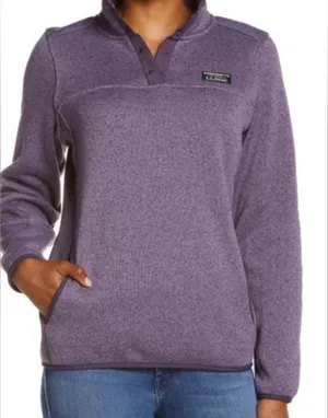 L.L. Bean Women's Heathered Lavender V thumbnail 1