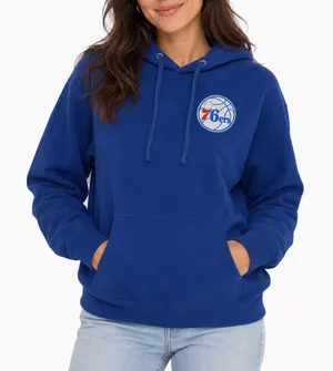 Independent Trading Co Philadelphia 76ers Hoodie Blue NBA Graphic Large thumbnail 1