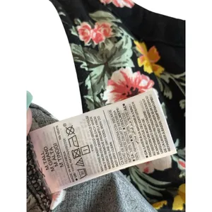 Old Navy Sleeveless Floral V-Neck Tank Top Black Pink Yellow Green M Tall thumbnail 6