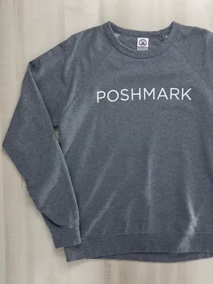 UNISEX Poshmark Gray Crewneck Sweatshirt XL soft loose fit merch delta fleece thumbnail 1