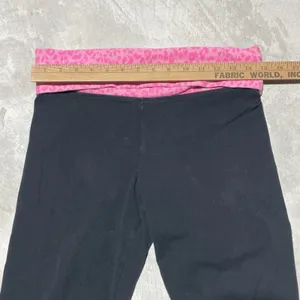 Victoria's Secret PINK Women's Y2K Fold Over Yoga Pants Pink Sparkle SZ M Capri thumbnail 7