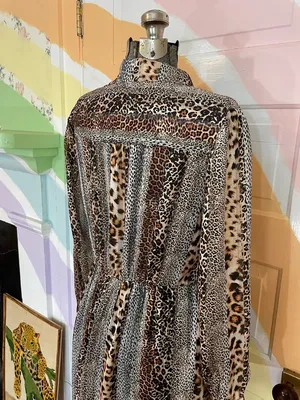 Sam Edelman Mixed Animal Print Satin Shirt Dress Semi Sheer Sz 8 💚🎀 thumbnail 11