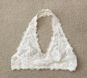 NEW Free People Intimately Bralette Halter Style Lacy White Cream Sheer S NWOT thumbnail 1