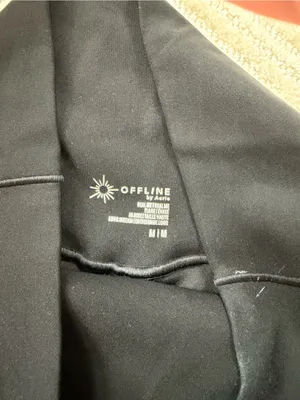Aerie High Waisted Crossover Flare Legging Black thumbnail 7