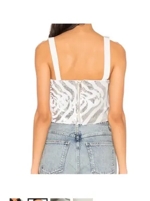 NWT X NBD • Crop Top • Zebra Sequins • Medium thumbnail 11