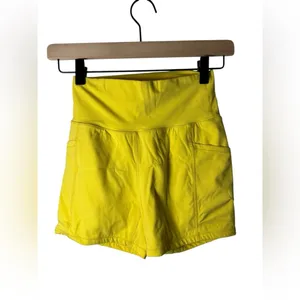 Buffbunny‎ Collection High Waist Yellow Athletic Shorts Women’s Size Small thumbnail 2