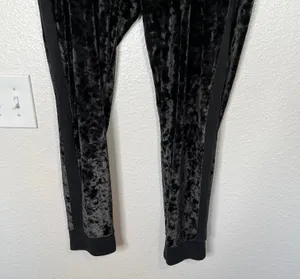 Victorias Secret PINK Womens Black Velvet Drawstring Joggers Size L thumbnail 4