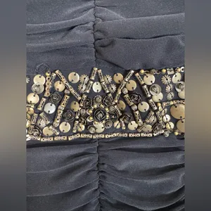 Vintage Sue Wong Nocturne Black Ruched Beaded Mini Dress size 8 thumbnail 12