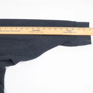 POL Waffle Knit Full Zip Hoodie Women L Gray Oversized Distressed Raw Hem Boho thumbnail 7